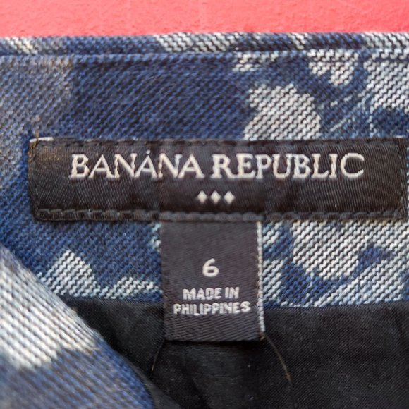 NWT Banana Republic floral printed casual canvas skirt grey women's size 6 - Picture 4 of 7